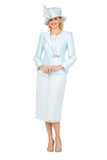 Giovanna G1152 ice blue lace skirt suit