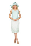 Giovanna G1154 mint green brocade skirt suit