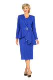 Giovanna G1183 royal blue scuba skirt suit