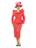 Giovanna G1211 red skirt suit