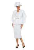 Giovanna G1217 white lace skirt suit