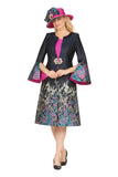 Giovanna G1315 navy blue brocade jacket dress