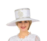Giovanna Hr22166 white wide brim hat