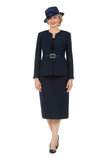 Giovanna S0650 navy blue skirt suit