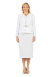 Giovanna S0650 white skirt suit