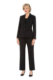 Giovanna S0740 black pinstriped pant suit