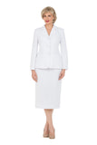 Giovanna 0824 white usher skirt suit