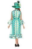 Giovanna D7218 green sheer polka dot dress