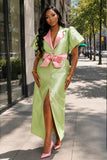 Two Tone lime green Maxi Dress