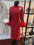 Lily & Taylor 5086 Red boucle dress