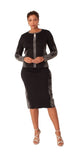 Kayla 5355 black knit skirt suit
