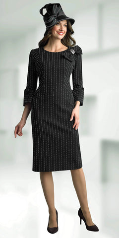 Lily & Taylor 4827 black bell sleeve dress