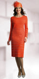 Lily & Taylor 908 Orange Knit Dress