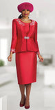 Lily & Taylor 3800 red skirt suit