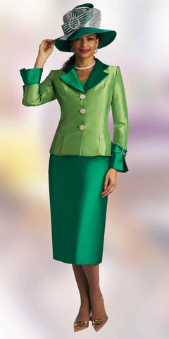 Lily & Taylor 4096 emerald green skirt suit