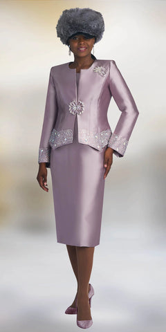 Lily & Taylor 4498 blush skirt suit