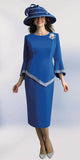 Lily & Taylor 4471 royal blue skirt suit