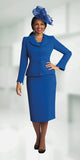 Lily & Taylor 4063 royal blue skirt suit