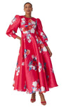 Tally Taylor 4820 red puff sleeve dress
