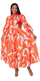 Tally Taylor 41038 orange maxi dress