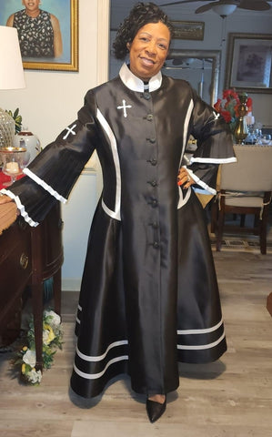 Diana 8708 black clergy robe
