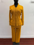 Lily & Taylor 780 gold knit pant suit