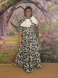 Print Bow Maxi Dress