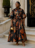 Luminous Brocade Maxi Dress