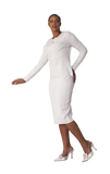 Kayla 5320 White Knit Skirt suit
