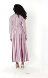 Kayla 51015 striped knit maxi skirt set