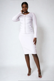 Kayla knit 5362 white skirt suit