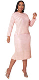 Kayla Knit 5377 pink skirt suit