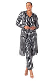 Kayla 51007 black chevron print pant suit