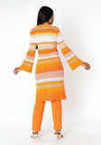Kayla 51013 orange chevron print pant suit