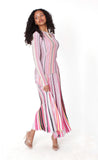 Kayla 51015 striped maxi skirt set