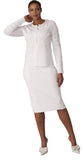 Kayla 5320 white knit skirt suit