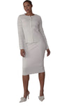 Kayla 5327 white knit skirt suit