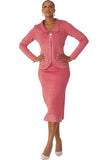 Kayla 5329 fuchsia knit skirt suit