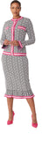 Kayla 5331 white knit skirt suit