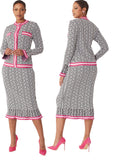Kayla 5331 white knit skirt suit