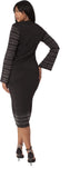 Kayla 5340 black knit skirt suit