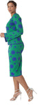 Kayla 5343 emerald knit skirt suit