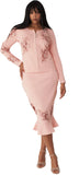 Kayla 5346 pink knit skirt suit