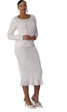Kayla 5346 white knit skirt suit