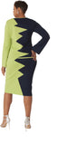 Kayla 5349 blue knit skirt suit