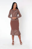 Kayla 5396 brown knit skirt sui