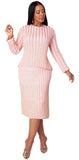 Kayla 5377 pink knit skirt suit