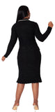 Kayla 5378 black knit skirt suit