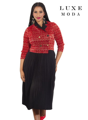 Luxe Moda 461 Red Maxi Dress