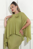 Luxe Moda 462 kiwi green jacket dress